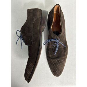 Boss Hugo Boss Men's Suede Derby Lace Up Shoes in Brown / Blue - Sz 10